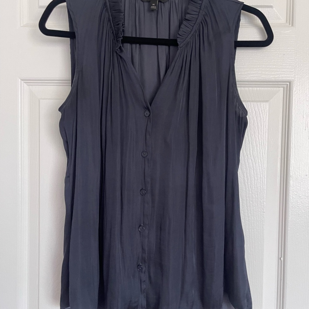Banana Republic Charcoal Sleeveless Blouse